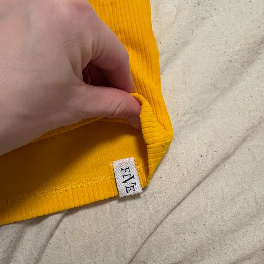 Yellow Ribbed Tube Top - Picture 2 of 2